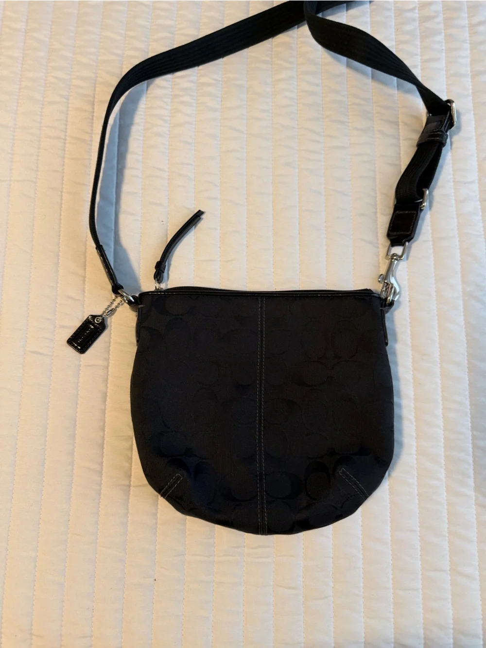 Coach Black Signature Crossbody Pouch